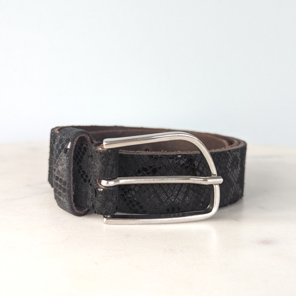 Amsterdam Heritage Luxe Belt Carli Black Itailian Leather Snake Print Belt main image 6